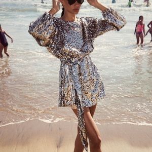 NWT Zara sequin mini dress